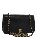 Black Leather Chanel Shoulder Bag