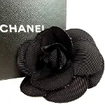 Black Fabric Chanel Brooch