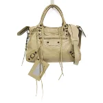 Beige Leather Balenciaga Town