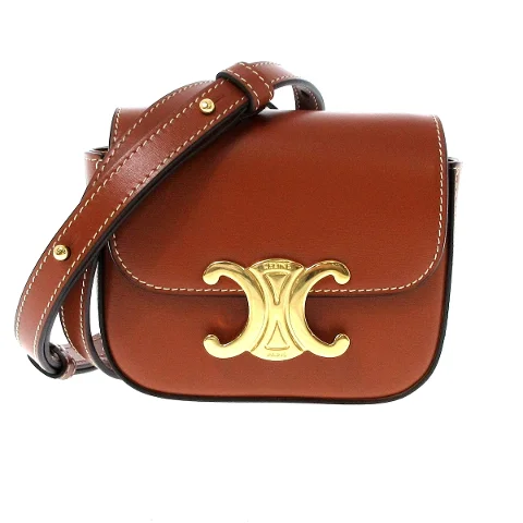 Brown Leather Celine Shoulder Bag