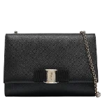 Black Leather Salvatore Ferragamo Crossbody Bag