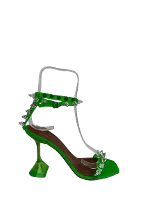 Green Leather Amina Muaddi Sandals