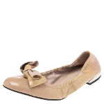 Beige Leather Miu Miu Flats