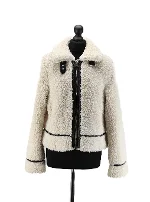 White Faux Fur Stand Studio Jacket