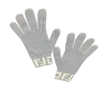 White Wool Fendi Gloves