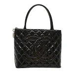 Black Leather Chanel Tote