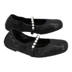 Black Leather Stuart Weitzman Espadrilles