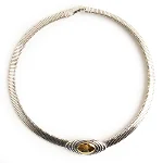 Silver Metal Kenneth Jay Lane Necklace