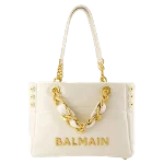 Beige Leather Balmain Tote