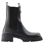 Black Leather Versace Boots