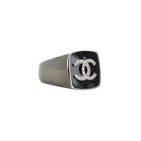 Black Metal Chanel Ring