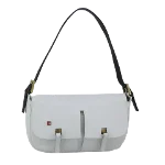 White Leather Bally Shoulder Bag