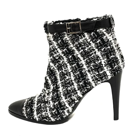 Black Wool Chanel Boots