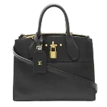 Black Leather Louis Vuitton City steamer