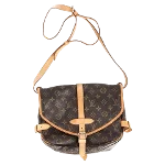 Brown Canvas Louis Vuitton Saumur