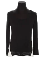 Black Fabric Sandro Top