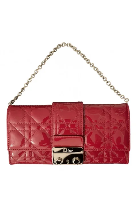 Red Leather Dior Clutch