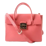 Pink Leather Furla Handbag