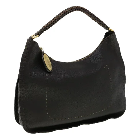 Brown Leather Fendi Shoulder Bag