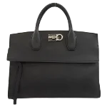 Black Leather Salvatore Ferragamo Handbag