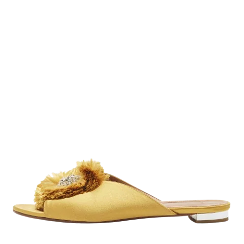 Yellow Satin Aquazzura Sandals