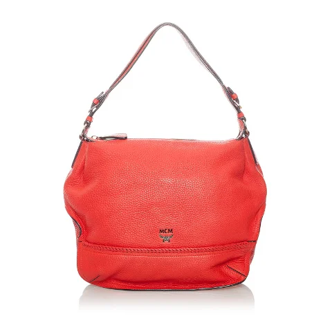 Red Leather Mcm Shoulder Bag