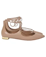 Brown Leather Aquazzura Flats