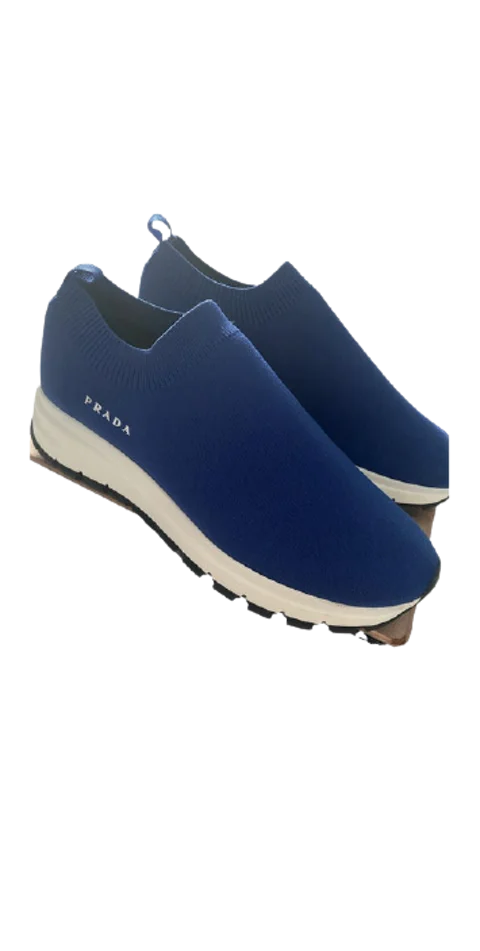 Navy Cotton Prada Sneakers