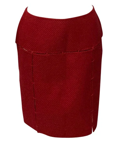 Burgundy Wool Prada Skirt