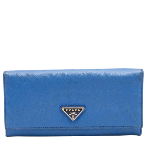 Blue Leather Prada Wallet