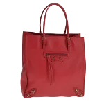 Red Leather Balenciaga Tote