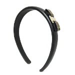 Black Leather Salvatore Ferragamo Hair Accessory