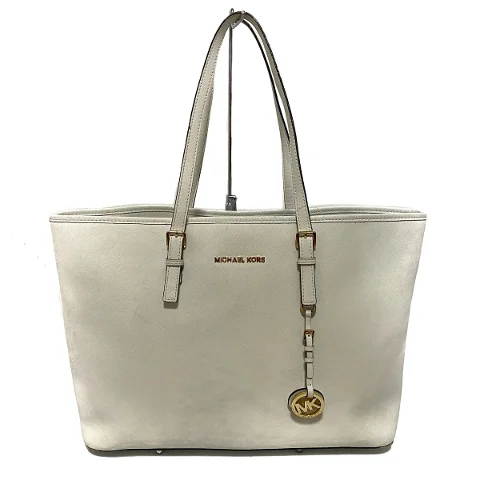 White Leather Michael Kors Tote