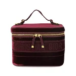Burgundy Fabric Dior Travel Bag