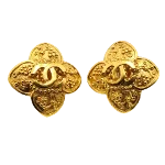 Gold Metal Chanel Earrings