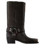 Black Leather Paris Texas Boots