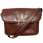 Burgundy Leather Cartier Shoulder Bag