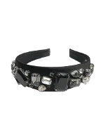 Black Satin Prada Hair Accessory