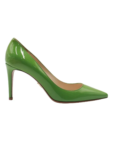 Green Leather Prada Heels