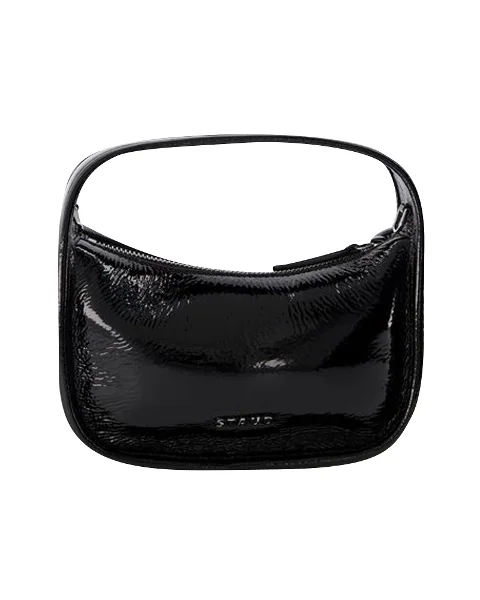 Black Leather Staud Handbag