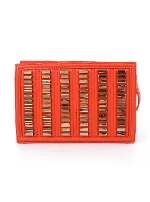 Orange Leather Elisabetta Franchi Shoulder Bag