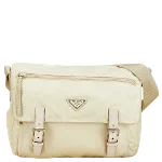 White Canvas Prada Shoulder Bag