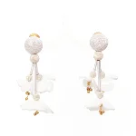 White Fabric Oscar de la Renta Earrings