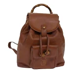 Brown Leather Gucci Backpack