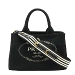 Black Canvas Prada Canapa Tote