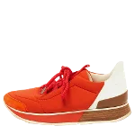 Orange Leather Hermès Sneakers