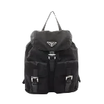 Black Fabric Prada Backpack