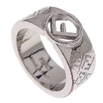 Silver Metal Fendi Ring