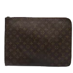 Brown Canvas Louis Vuitton Poche Documents