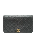 Black Leather Chanel Flap Bag